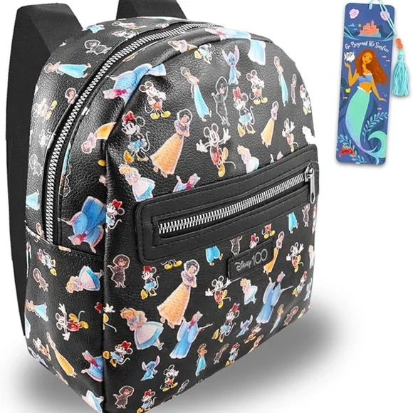 Disney 100 Mini Backpack Featuring Mickey & Minnie Mouse, Stitch NWT - Picture 4 of 5